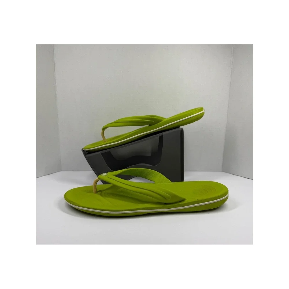 Crocs Crocband Flip Flops Lime Green Mens 11 Womens 13 Thong Sandals 11033
